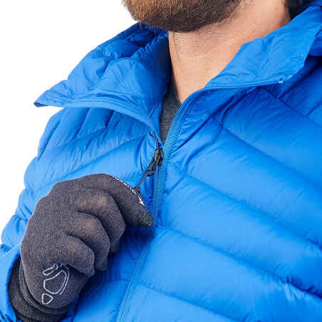 Men's Mountain Trekking Down Jacket with Hood - MT100 -5°C