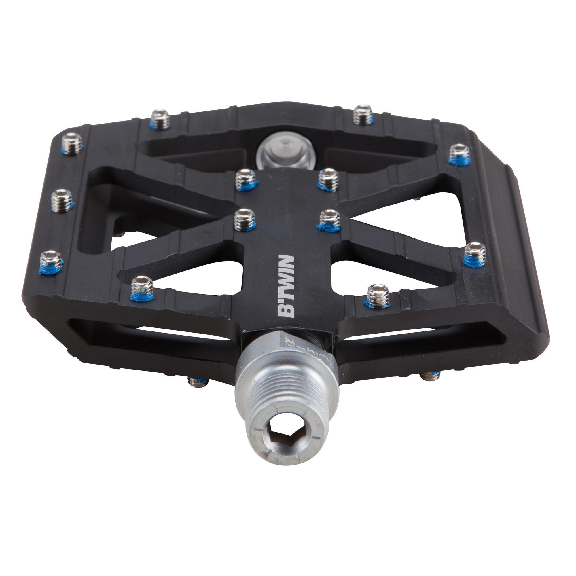 Aluminium Freeride Mountain Bike Pedals Black Decathlon