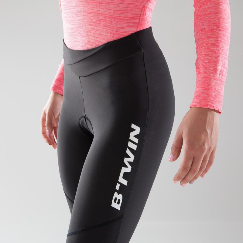 CULOTTE LARGO CICLISMO SIN TIRANTES MUJER TRIBAN RC500 NEGRO