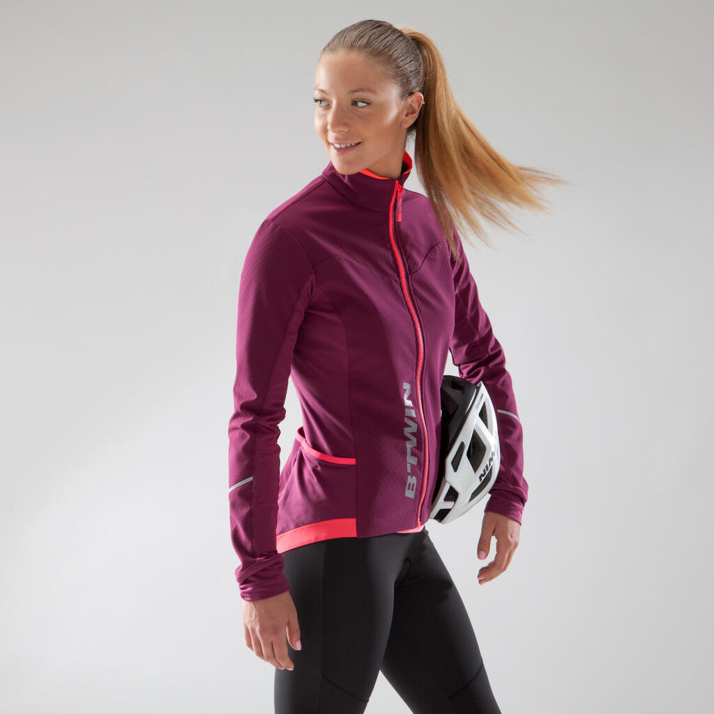 500 Women's Cycling Jacket - Purple/Pink