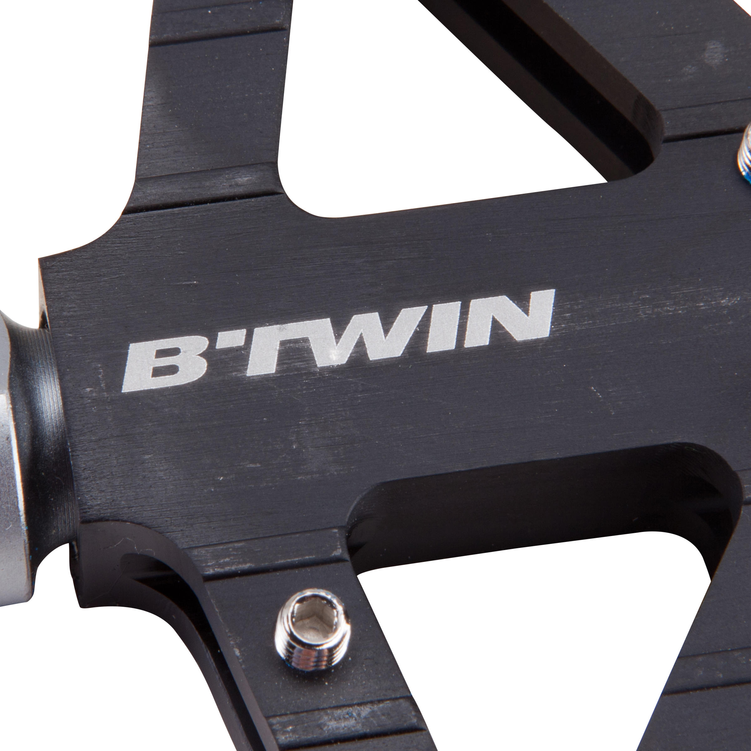 Aluminum Mountain Bike Platform Pedals - 900 Black - ROCKRIDER