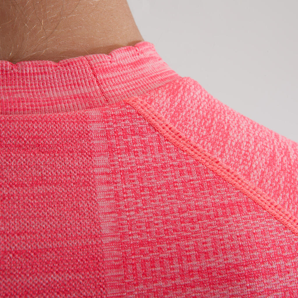 PLAYERA INTERIOR CICLISMO manga larga mujer 500 rosa