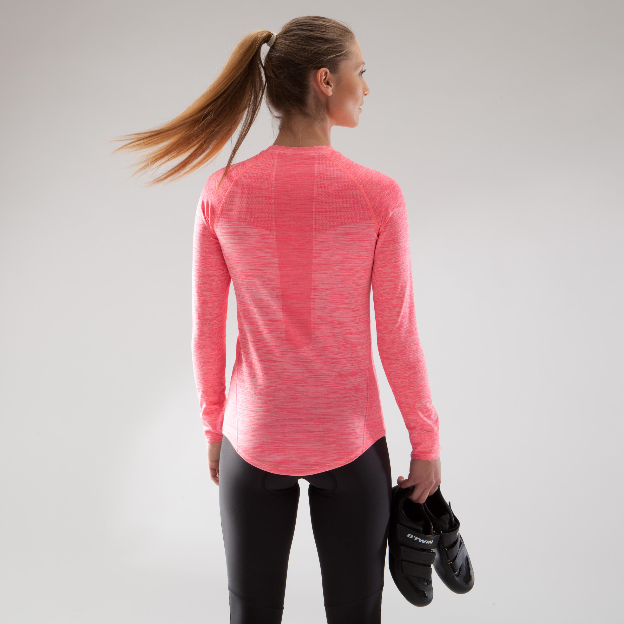 500 Women's Long-Sleeved Cycling Base Layer - Pink 3/12