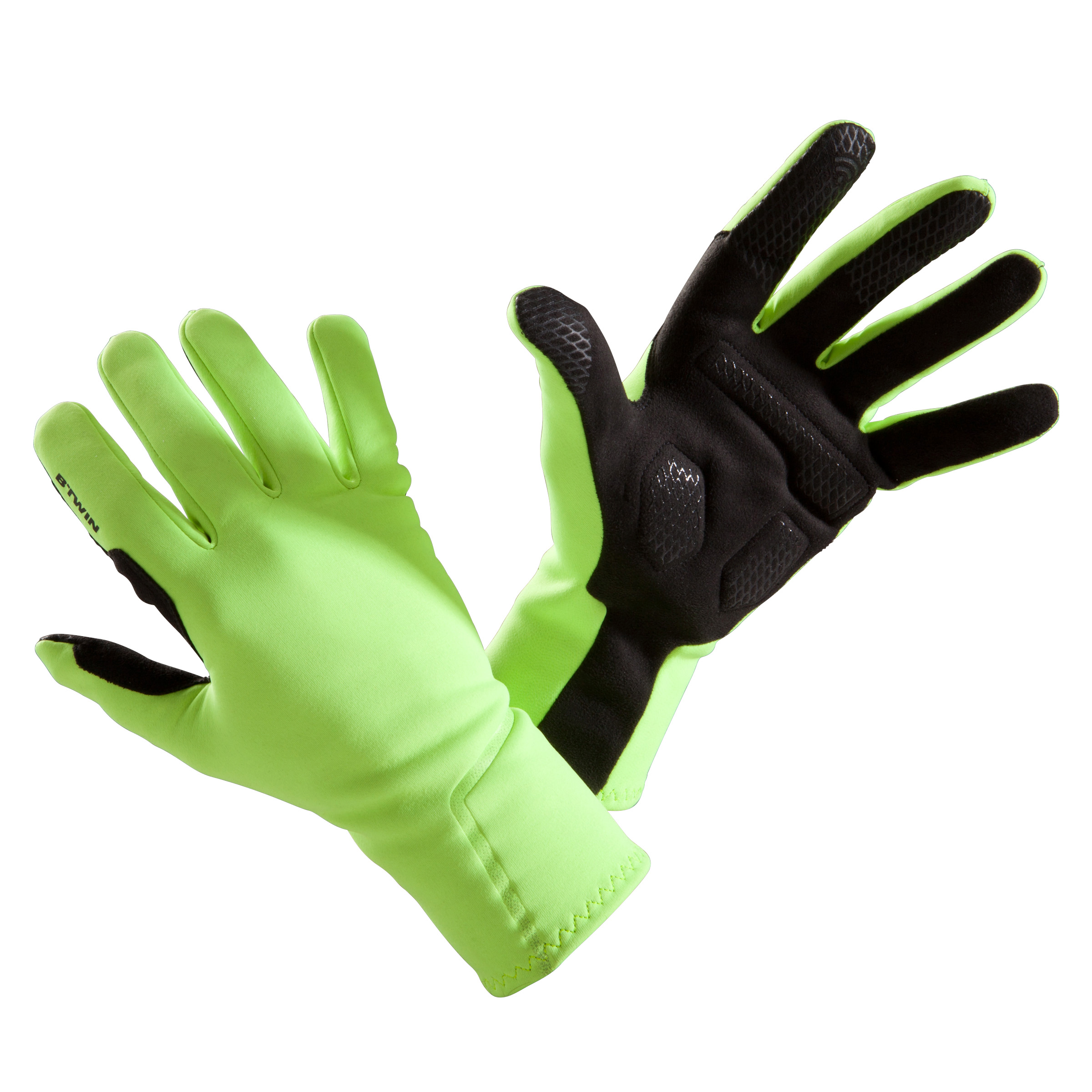 GANTS VELO 500 MI-SAISON JAUNE FLUO