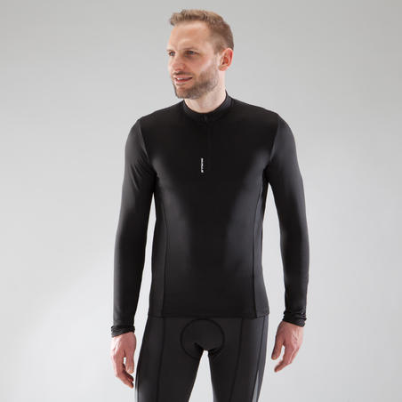 MAILLOT MANCHES LONGUES HOMME VELO ROUTE ESSENTIEL NOIR