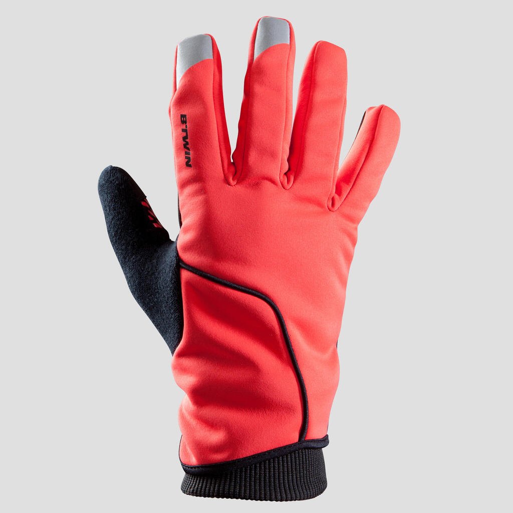 Fahrradhandschuhe 500 kühles Wetter orange