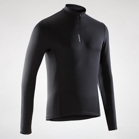 MAILLOT MANCHES LONGUES HOMME VELO ROUTE ESSENTIEL NOIR