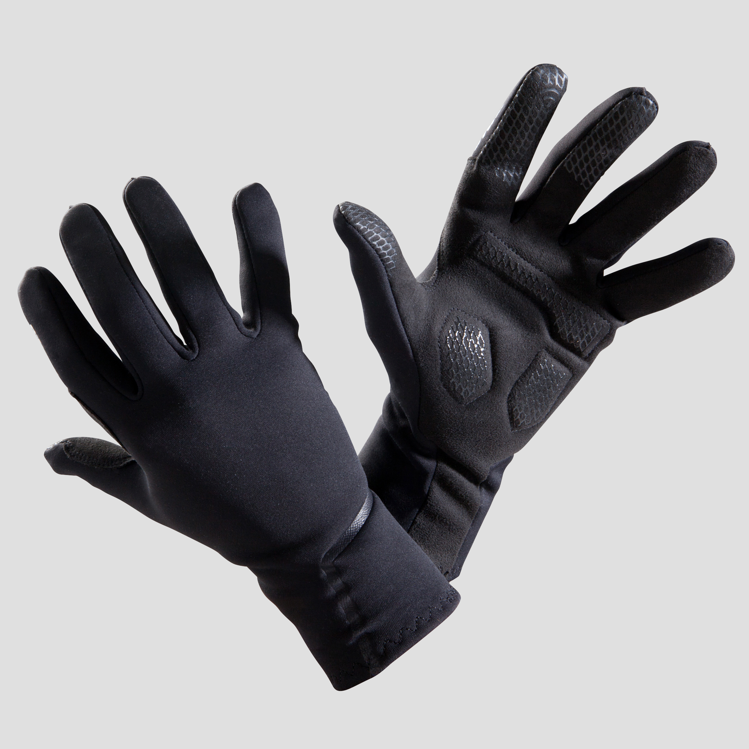 GANTS DE VELO 500 MI-SAISON NOIR