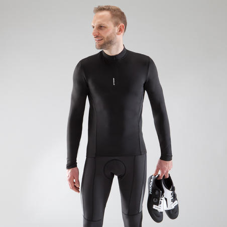 MAILLOT MANCHES LONGUES HOMME VELO ROUTE ESSENTIEL NOIR