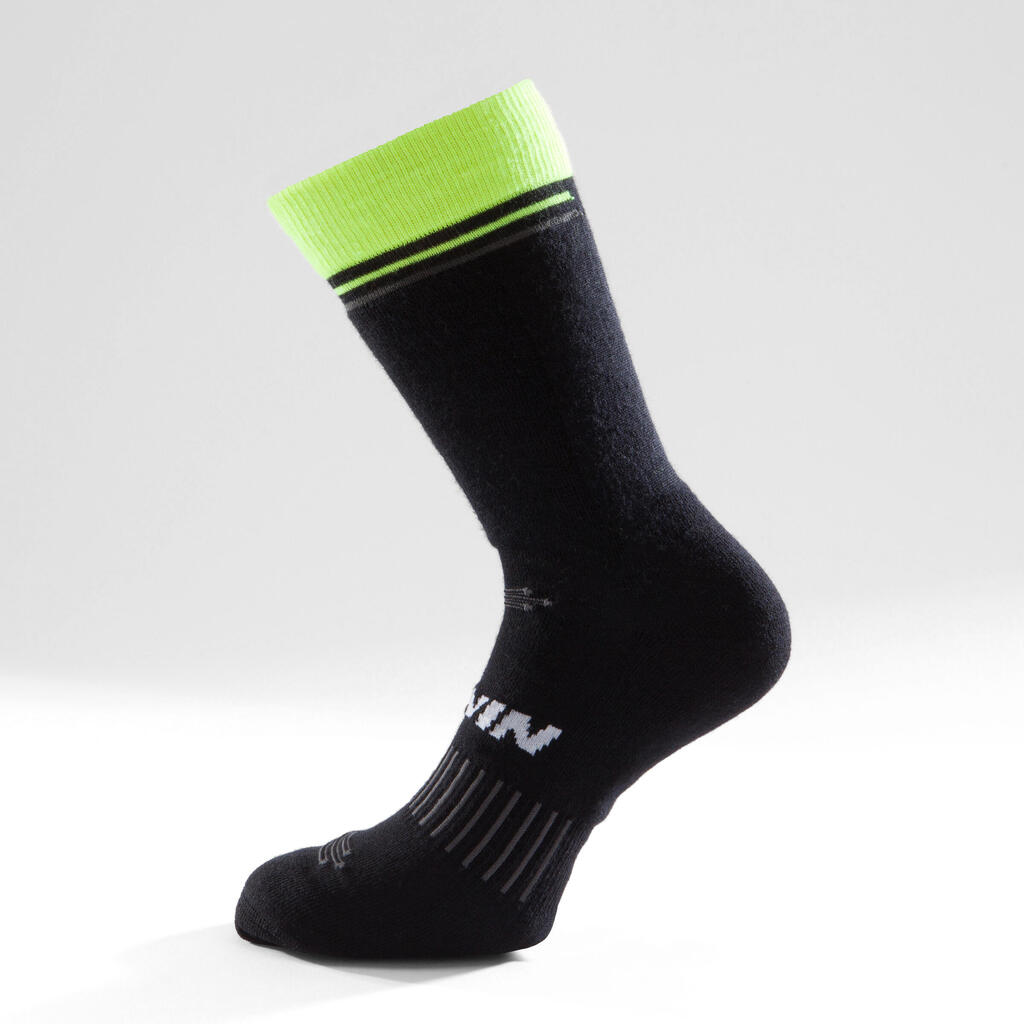 Fahrradsocken Rennrad RR 900 Winter schwarz/gelb