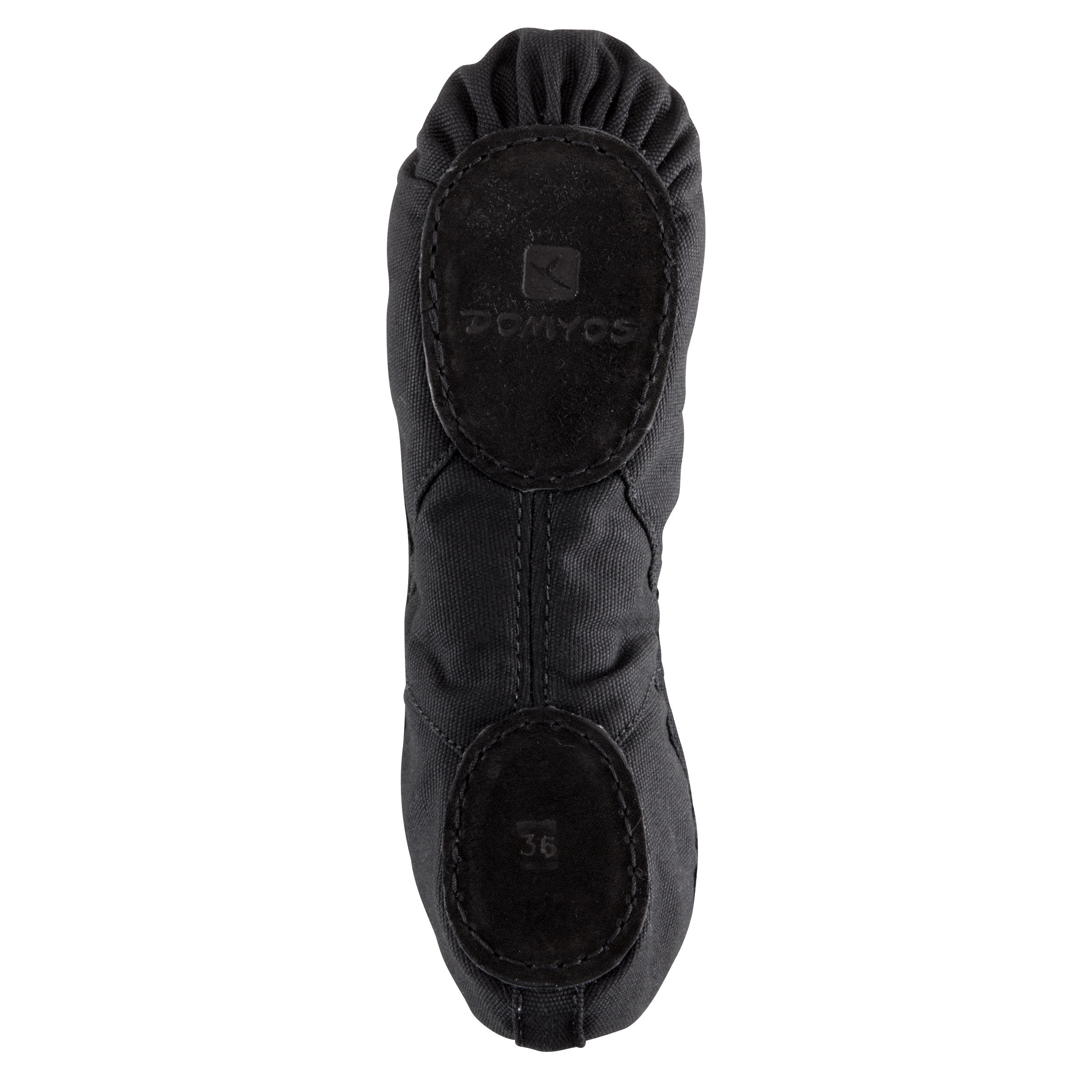 Ballettschuhe Halbspitze geteilte Sohle Leinen Damen und Mädchen schwarz 6/10