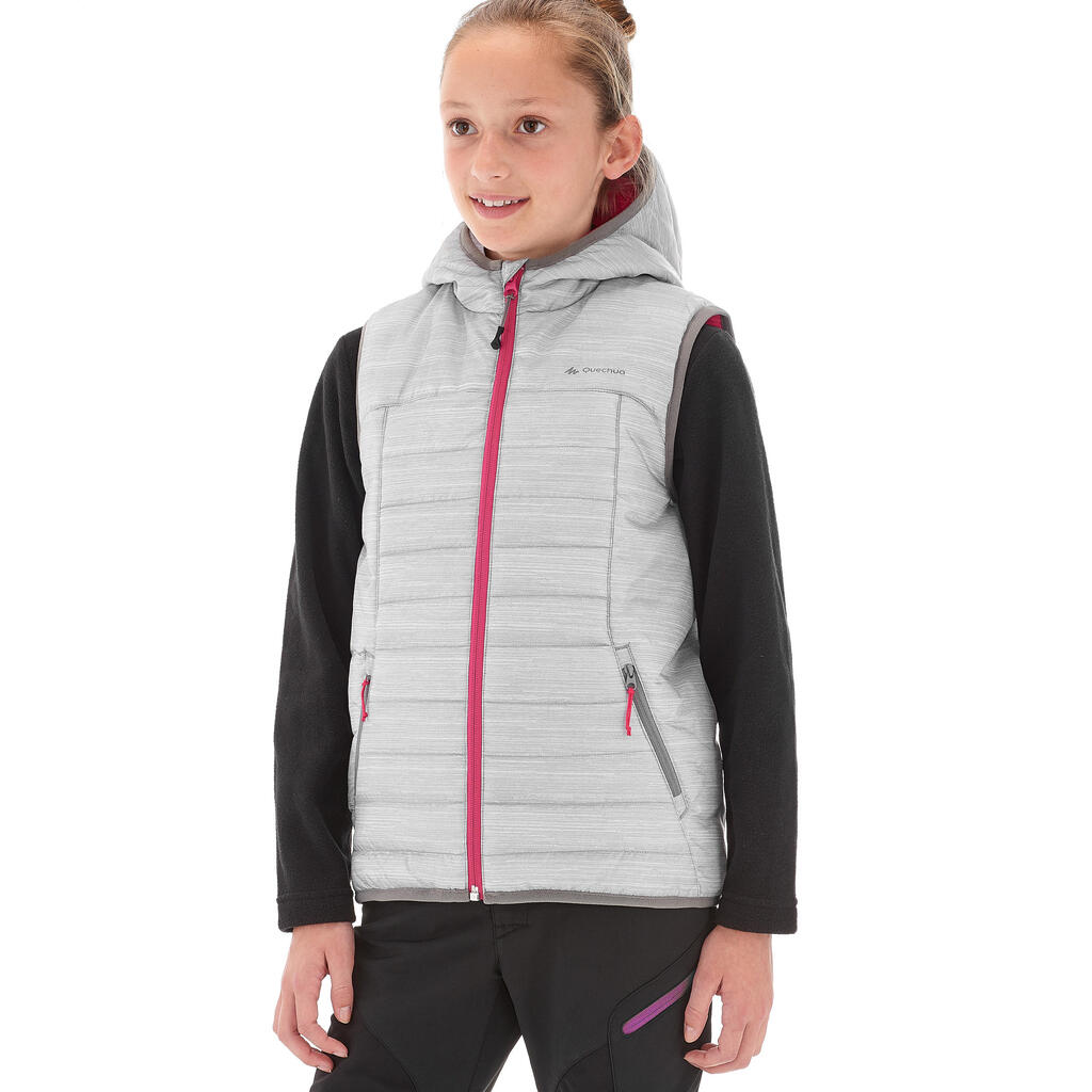 Wattierte Weste Wandern MH500 Kinder 123-166cm weiß