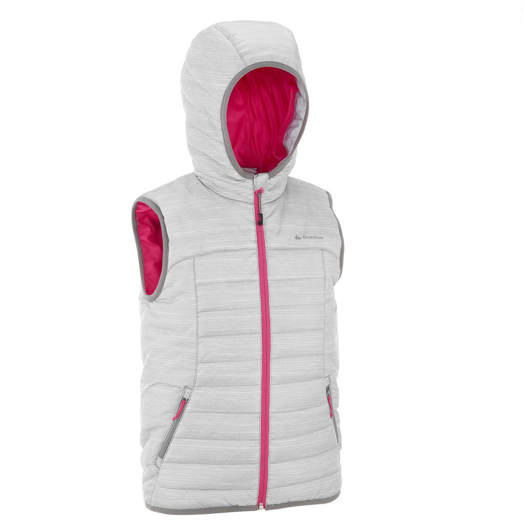 Wattierte Weste Wandern MH500 Kinder Gr. 122–170 schwarz