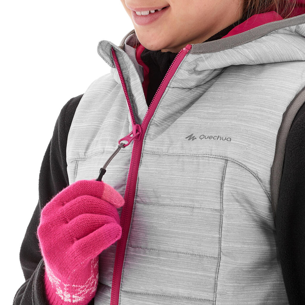 Wattierte Weste Wandern MH500 Kinder 123-166cm weiß