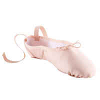 Split-Sole Canvas Demi-Pointe Shoes - Salmon Pink