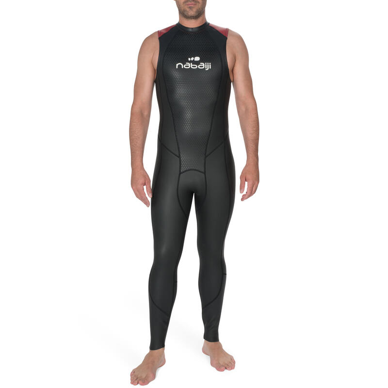Fato de natação neopreno sem mangas OWS 500 2/2 mm homem águas abertas