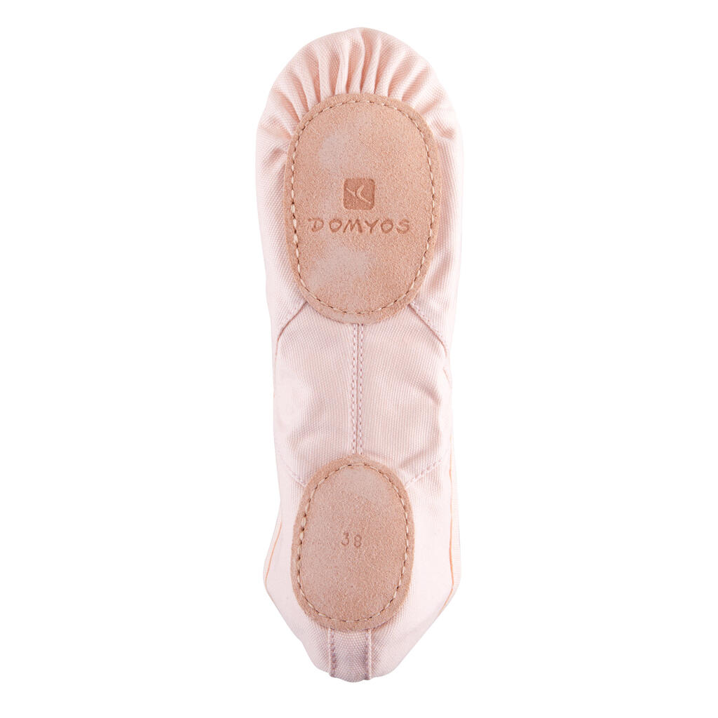 Split-Sole Canvas Demi-Pointe Shoes - Salmon Pink