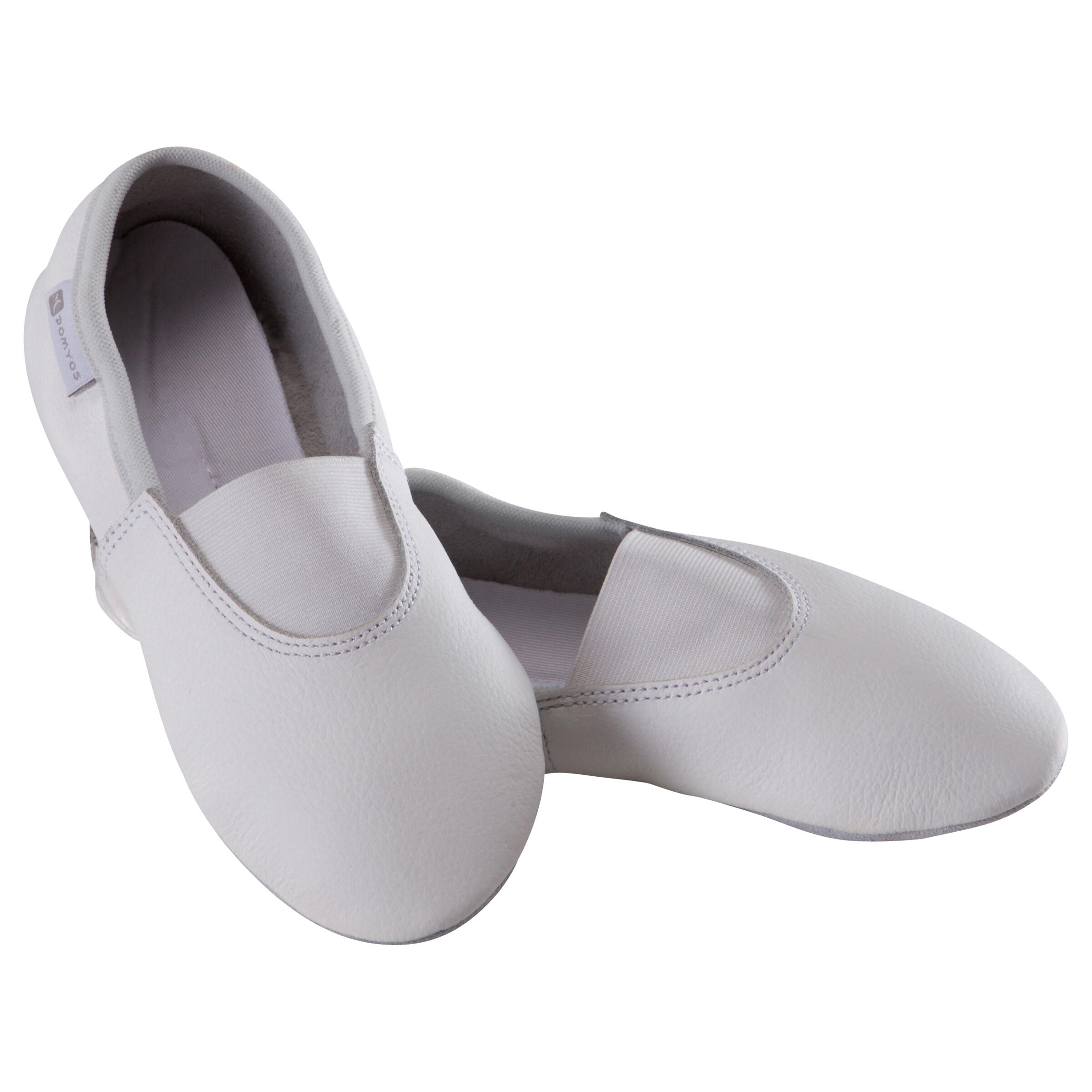 DOMYOS Scarpette ginnastica artistica 520 cuoio bianche