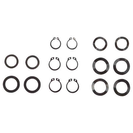 SE Bikes Hub Axle Set Rear 3/8x110x180 Mm With Retainers, Washers & Nuts - BMX Bike Replacement Axle Kit