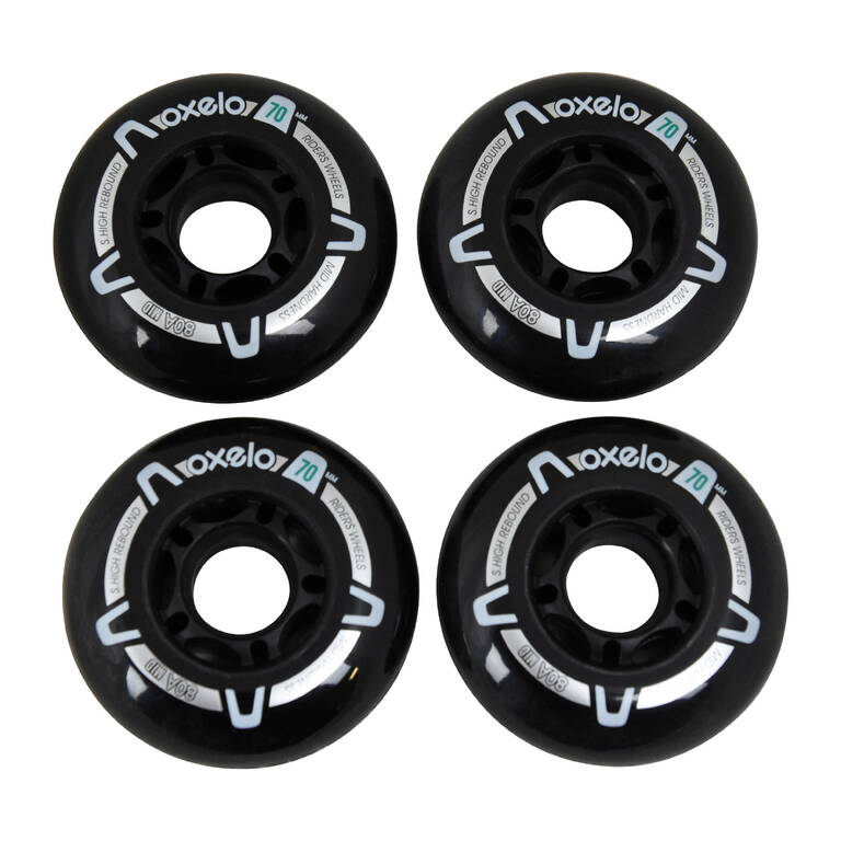 70mm 80A Inline Skate Wheels 4 in Pack