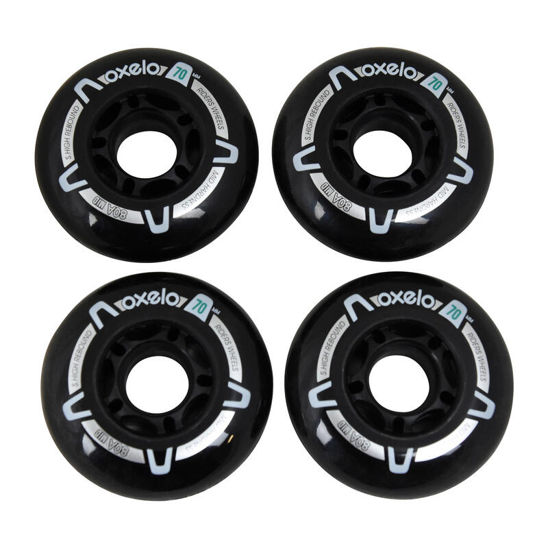 Kids' Fitness Inline Skate 70 mm 80A Wheels 4-Pack