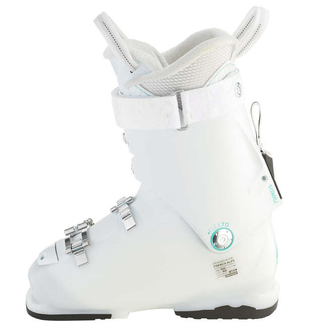 WEDZE WOMEN'S DOWNHILL SKI BOOTS WID 500 WHITE Decathlon