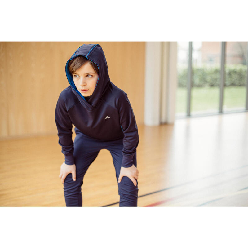 Sweat 580 Gym garçon capuche bleu marine