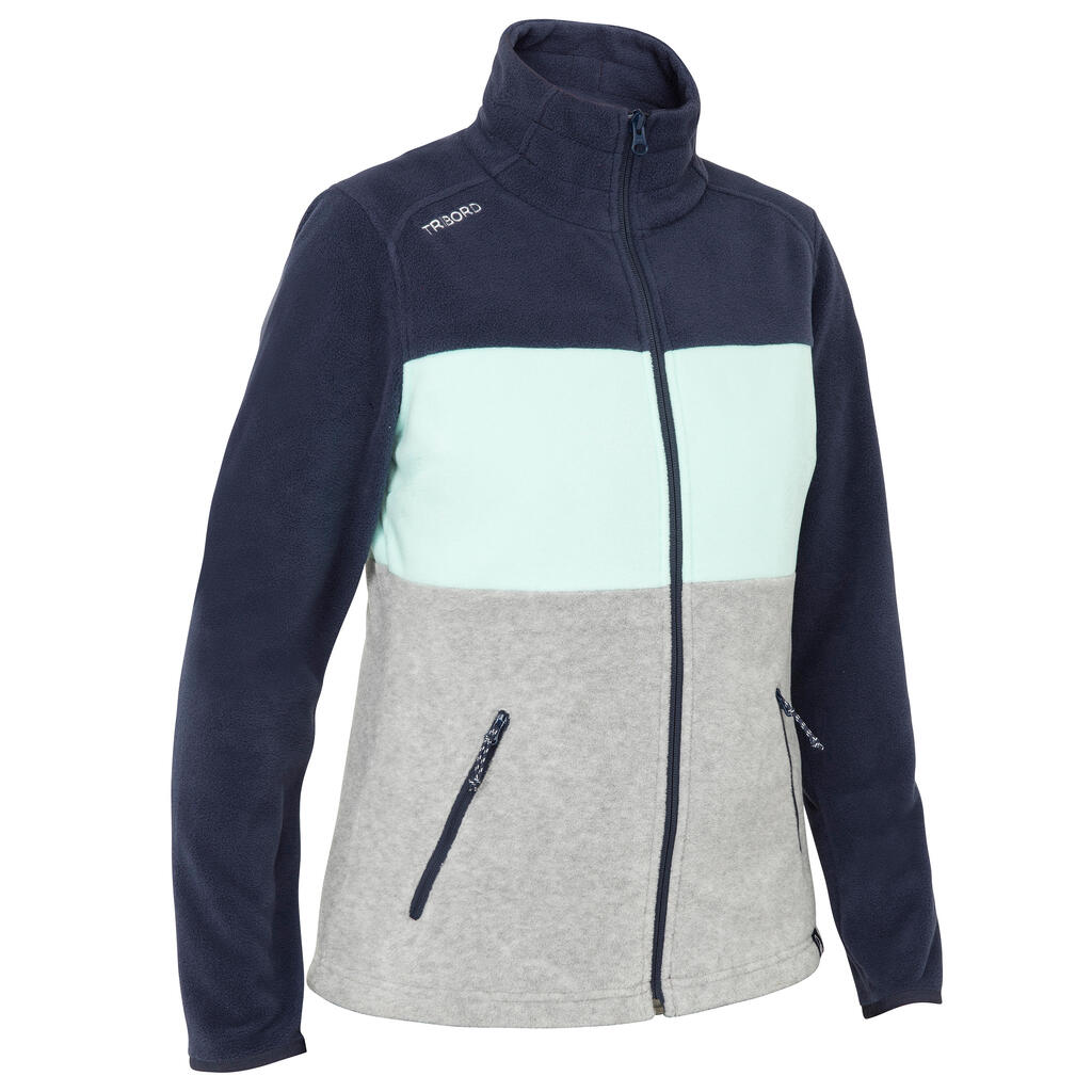 Fleecejacke Segeln Race Damen marineblau/grau/grün