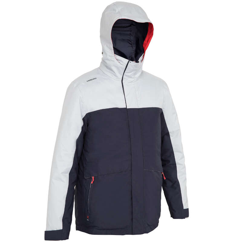 TRIBORD 100 Men's Warm Sailing Jacket Grey Blue Decathlon