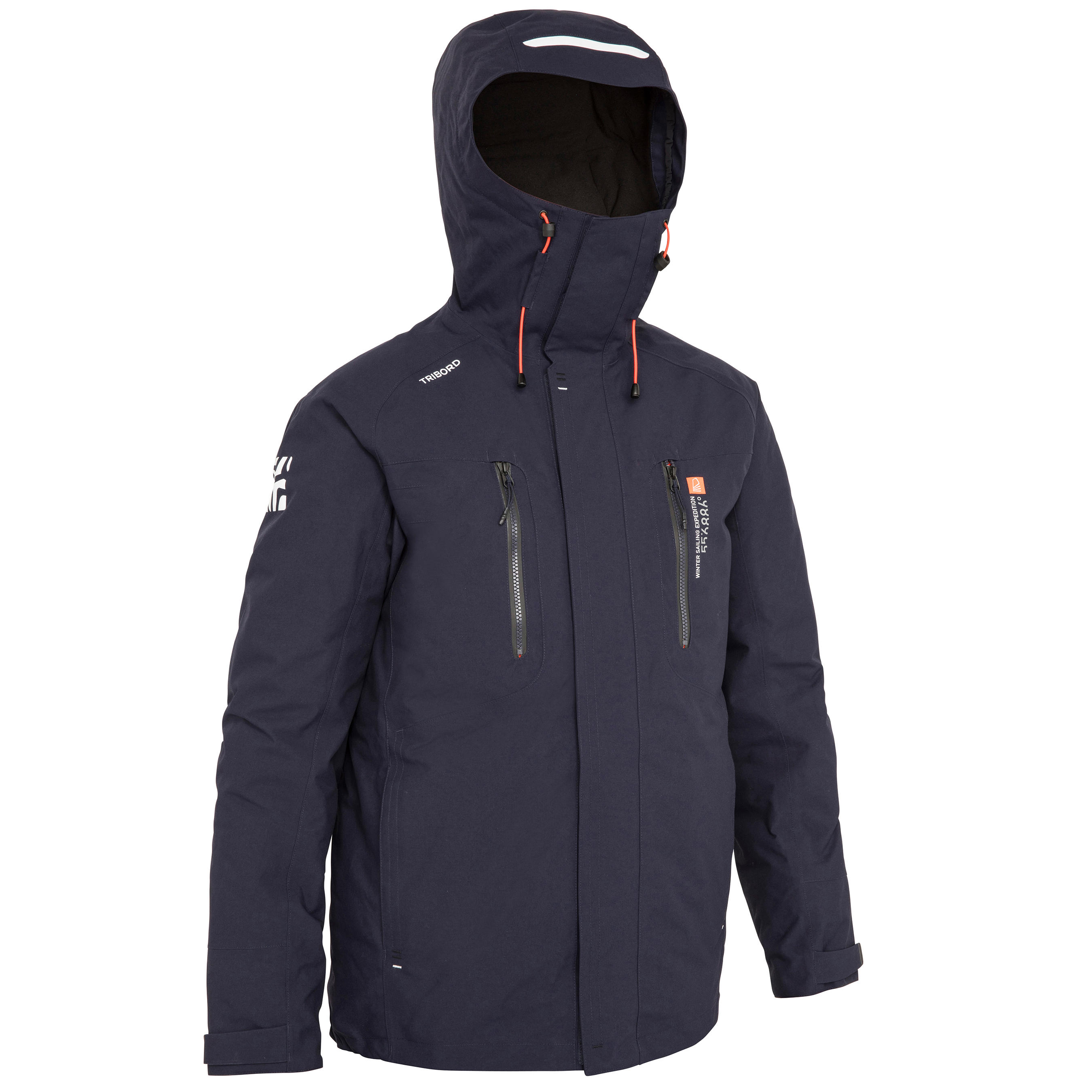 500 Men's Sailing Parka Jacket Navy Blue Decathlon