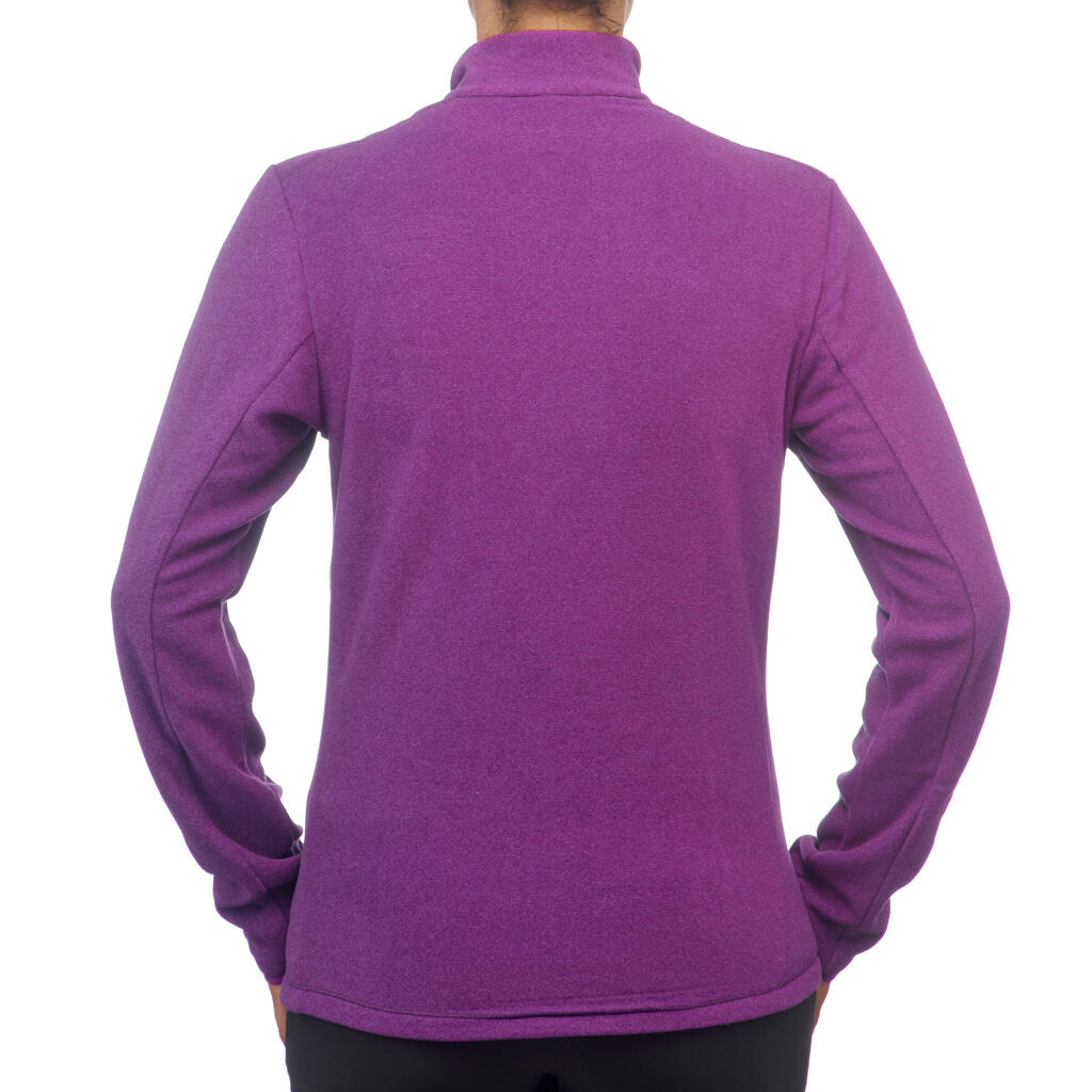 Fleecepullover MH100 Design+ Damen purpurrot