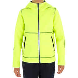 Kids' warm reversible sailing fleece 500 - Navy blue/neon yellow