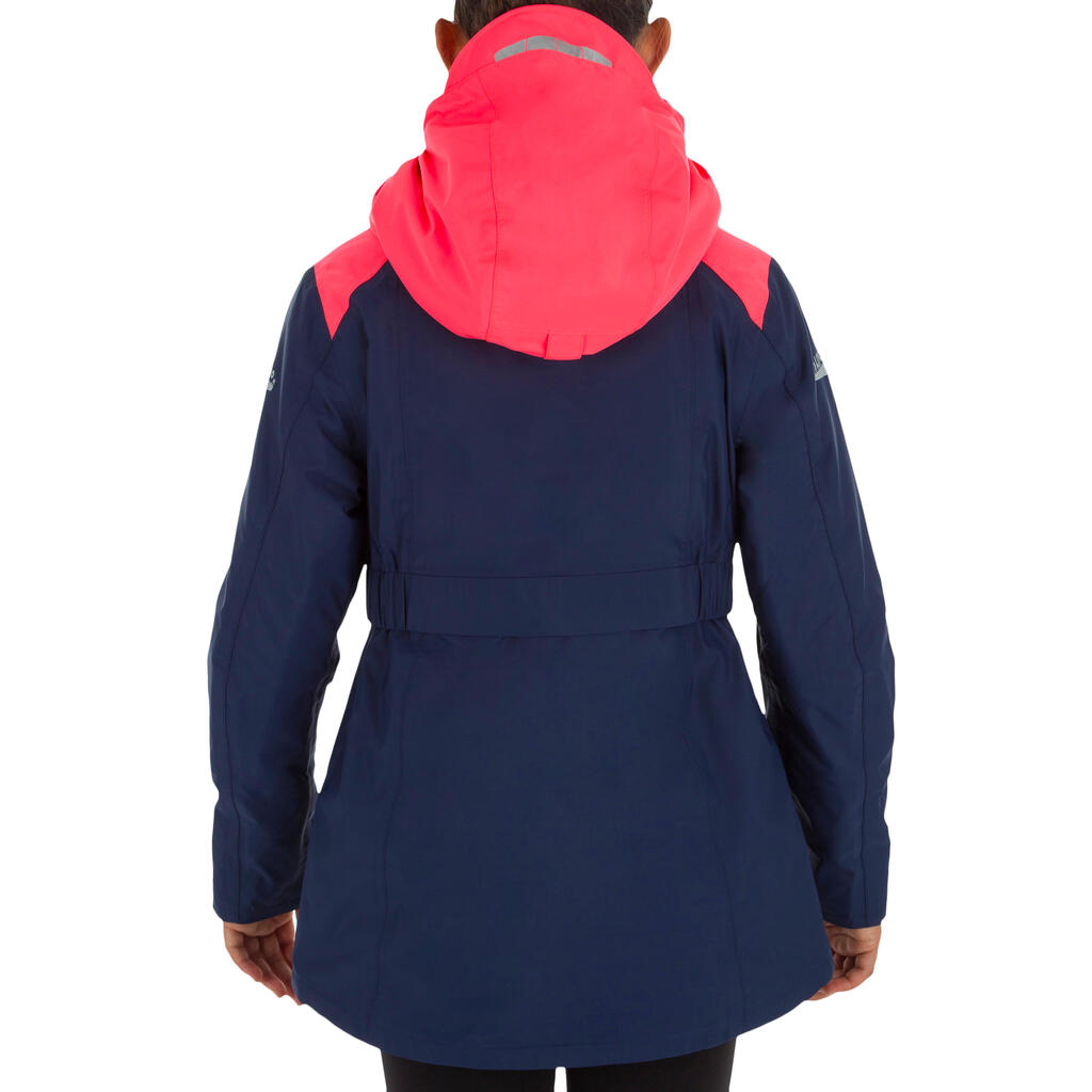 Segeljacke 100 Warm Mädchen grau/rosa