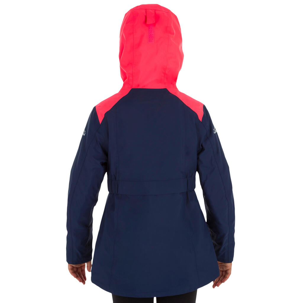 Segeljacke 100 Warm Mädchen grau/rosa