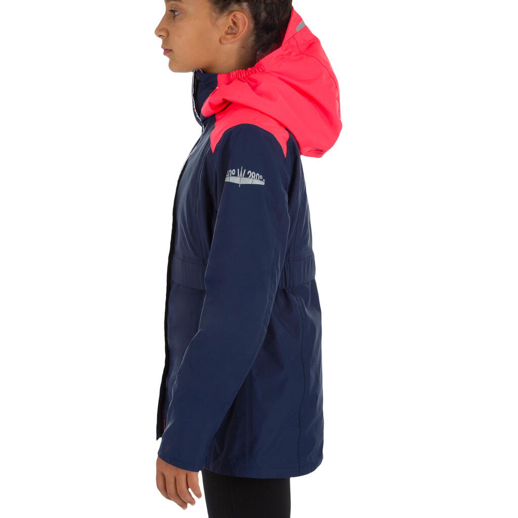 Segeljacke 100 Warm Mädchen grau/rosa
