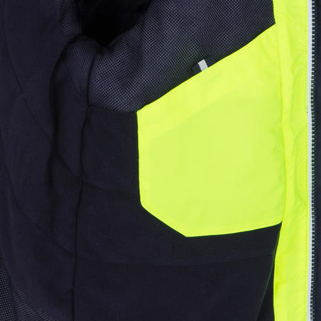 Veste chaude et imperméable bateau Sailing 100 enfant bleu / jaune