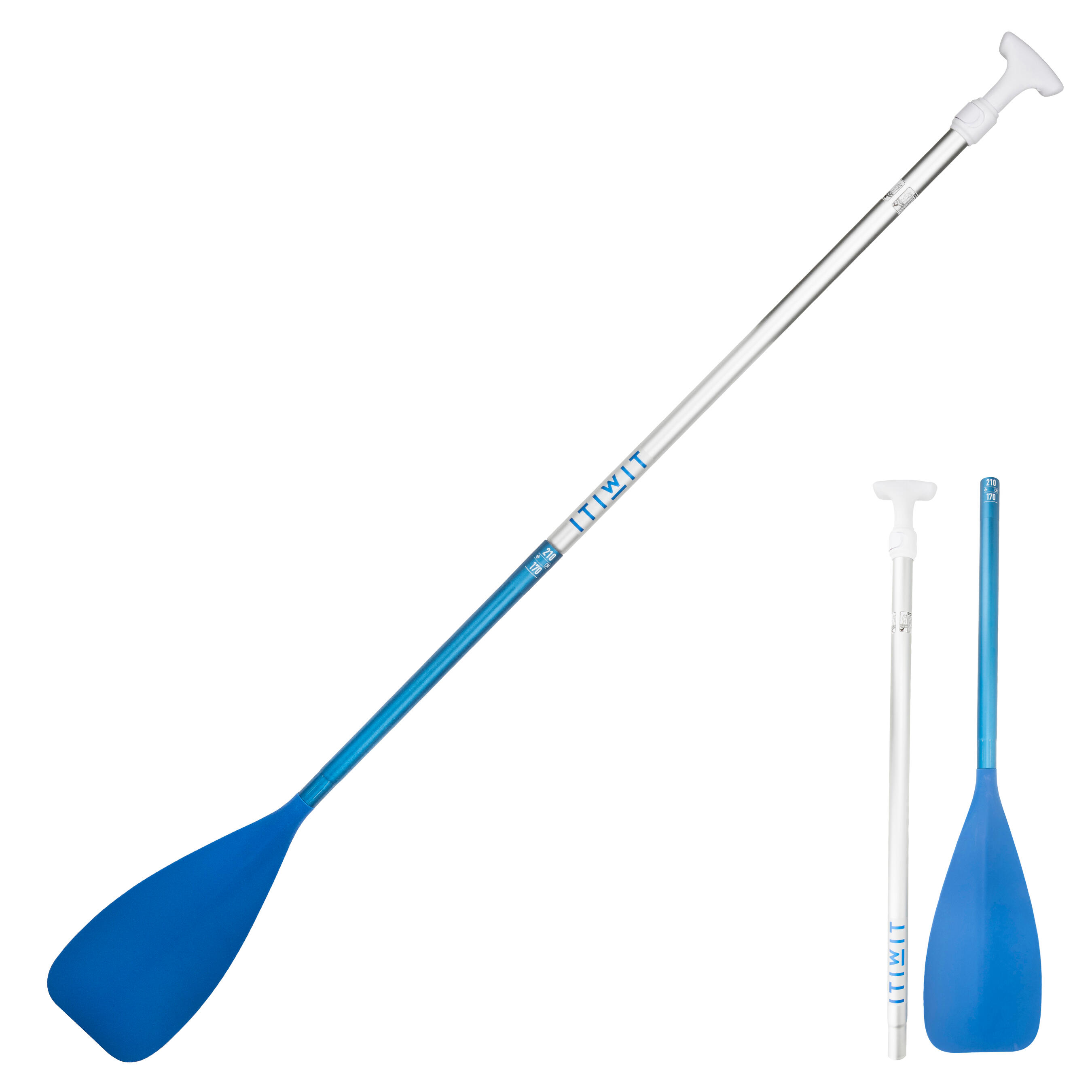 ITIWIT 100 Adjustable Split Stand-Up Paddle (SUP) Paddle 170-210 cm - Blue