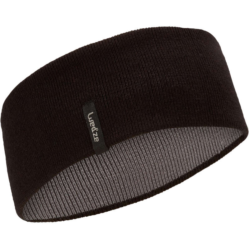 ADULT SKI AND SNOWBOARD HEADWEAR Skiing - REVERSE HEADBAND – BLACK GREY WEDZE - Ski Wear