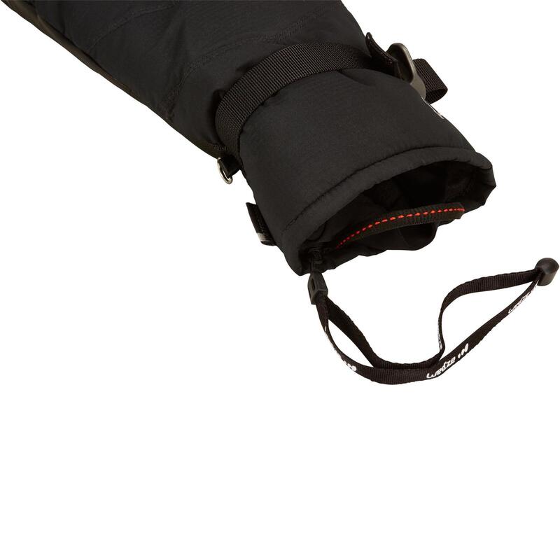 Manoplas térmicas de esquí y nieve de piel impermeables Adulto Wedze MI500 negro