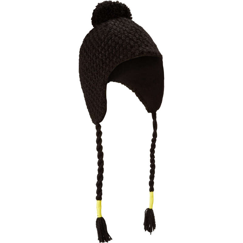 JUNIOR SKI AND SNOWBOARD HEADWEAR Ski Wear - Timeless JR Peruvian Hat - Blk WEDZE - Ski Wear