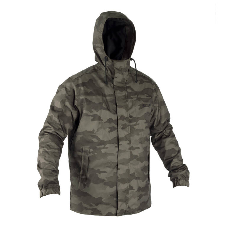 HUNTING WARM WATERPROOF JACKET 100 HALFTONE CAMO