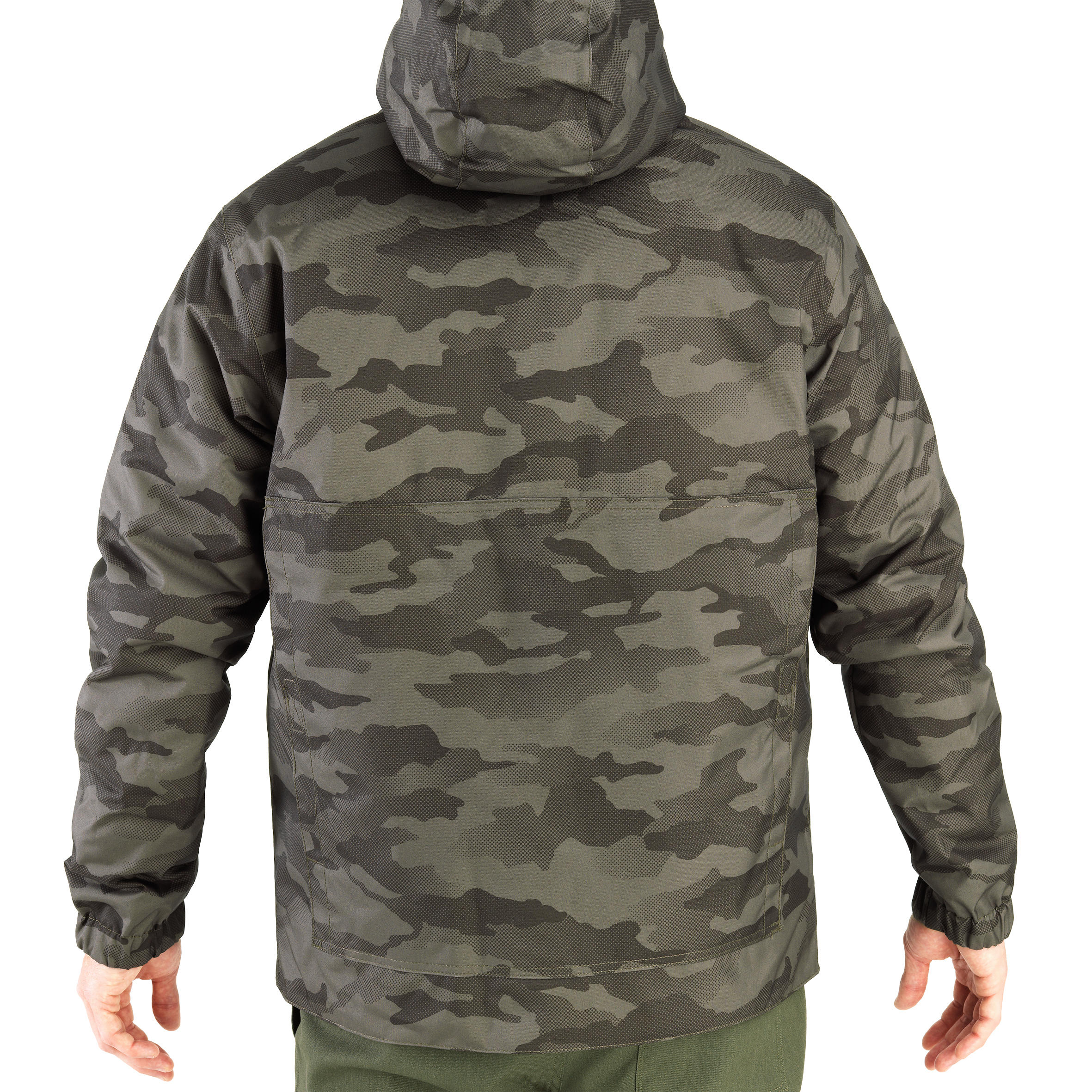 Chaqueta Caza Solognac 100 Hombre Calida Impermeable Camuflaje Verde Militar