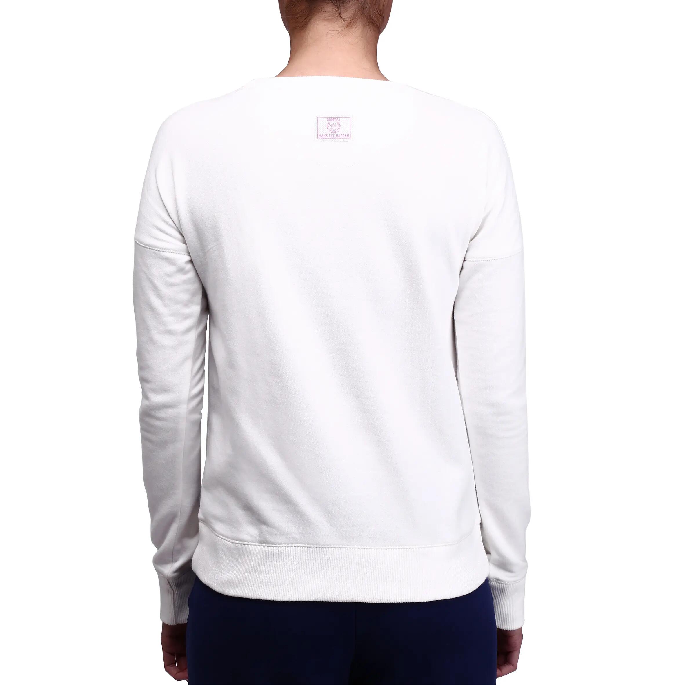 Women's Fitness Round-neck Print Sweatshirt - Cream 4/15