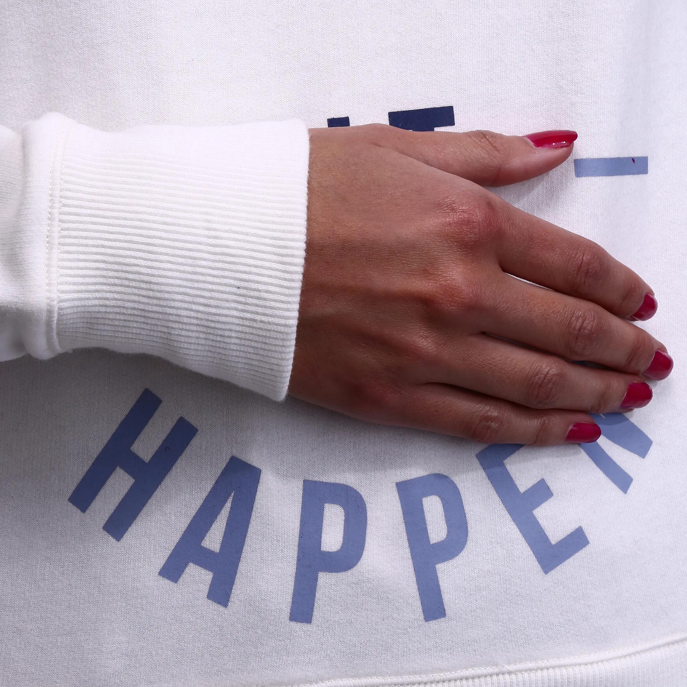 Women's Fitness Round-neck Print Sweatshirt - Cream 10/15