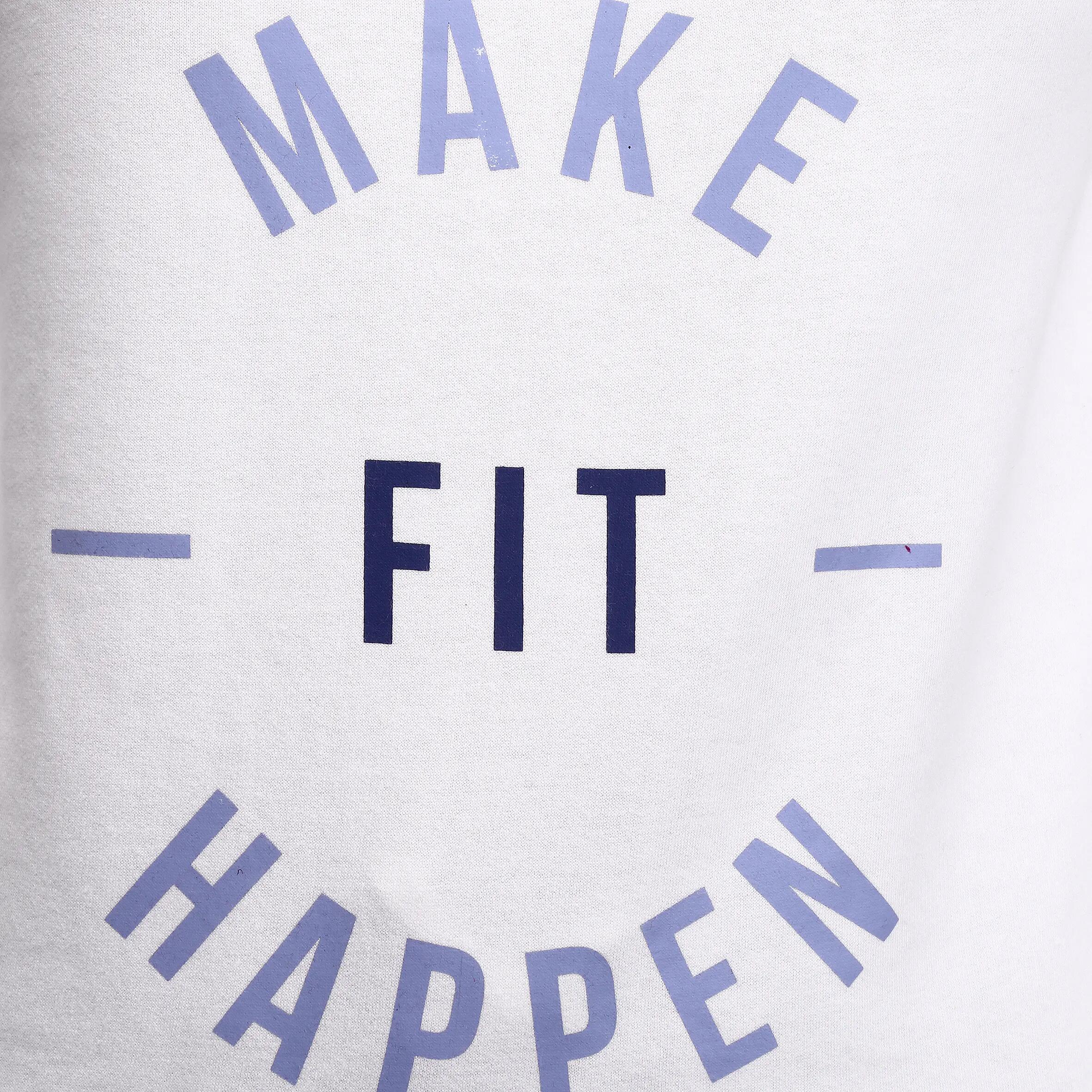 Women's Fitness Round-neck Print Sweatshirt - Cream 8/15