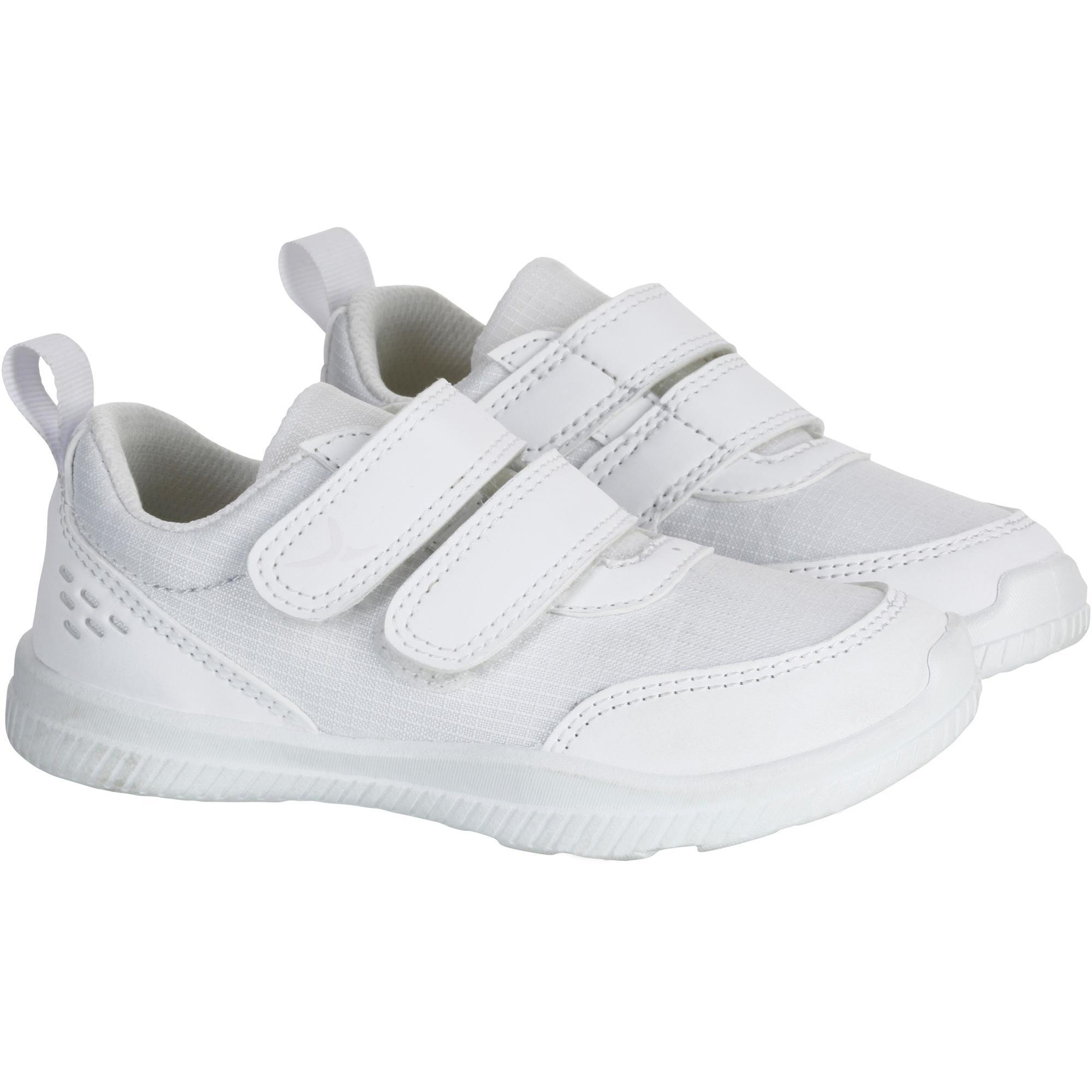 white athletic shoes