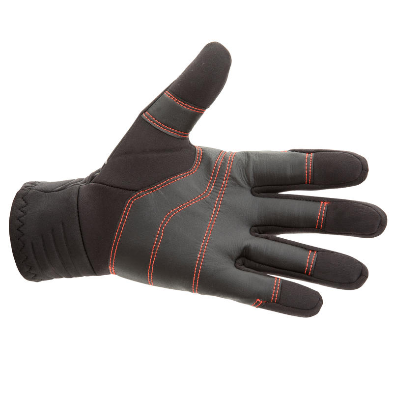 Adult sailing gloves 900 1 mm neoprene, black Decathlon