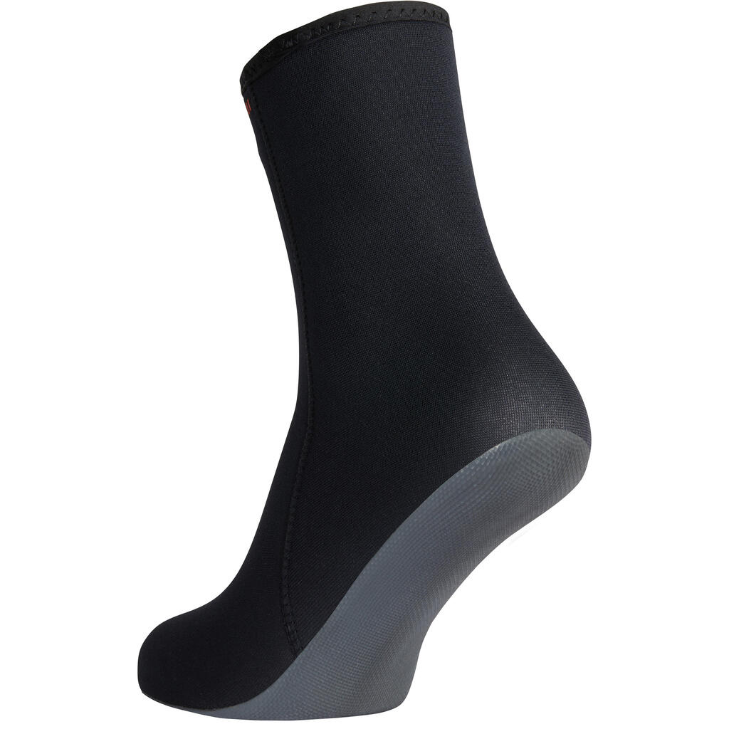 Potápačské neoprénové topánky s podrážkou 5 mm čierne