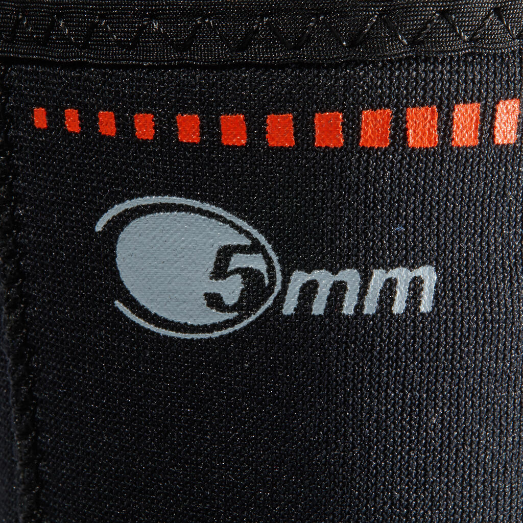 Neoprēna apavi niršanai ar akvalangu ar 5 mm neoprēna apakšzoli, melni