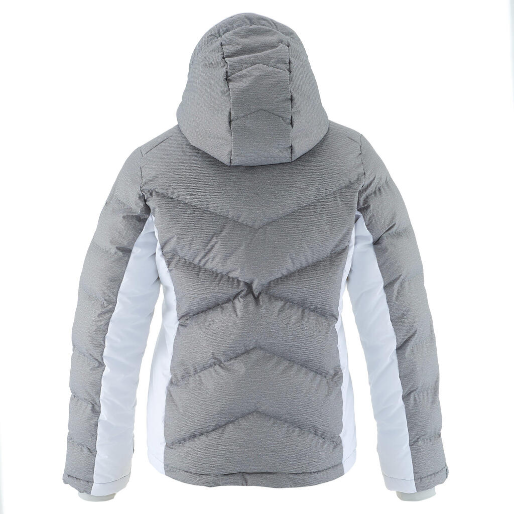 Skijacke Warm 500 Kinder grau/weiß